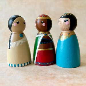 Warrior Queens and Legendary Heroines of History - Hand-Painted Peg Dolls – Boudicca, Cleopatra, Njinga, Joan of Arc, Pocahontas image 6