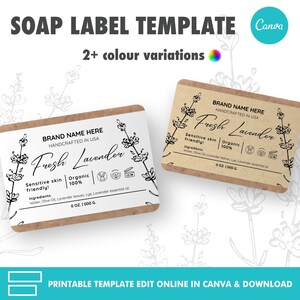 Editable and Printable Custom Bar Soap Label Template Floral - Etsy UK