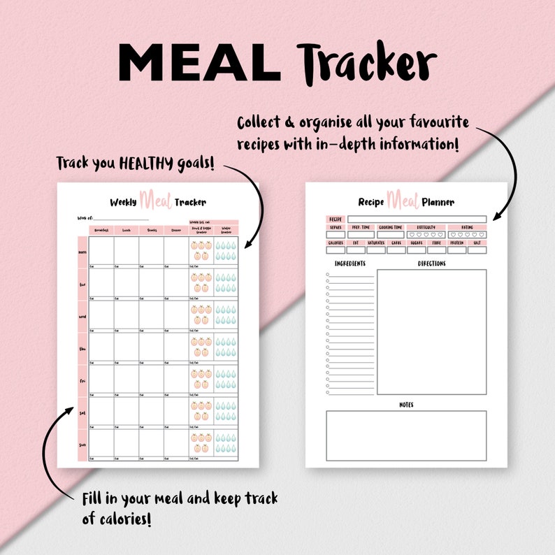 Weight Loss Tracker A4 & A5 Digital Goodnotes Fitness Etsy