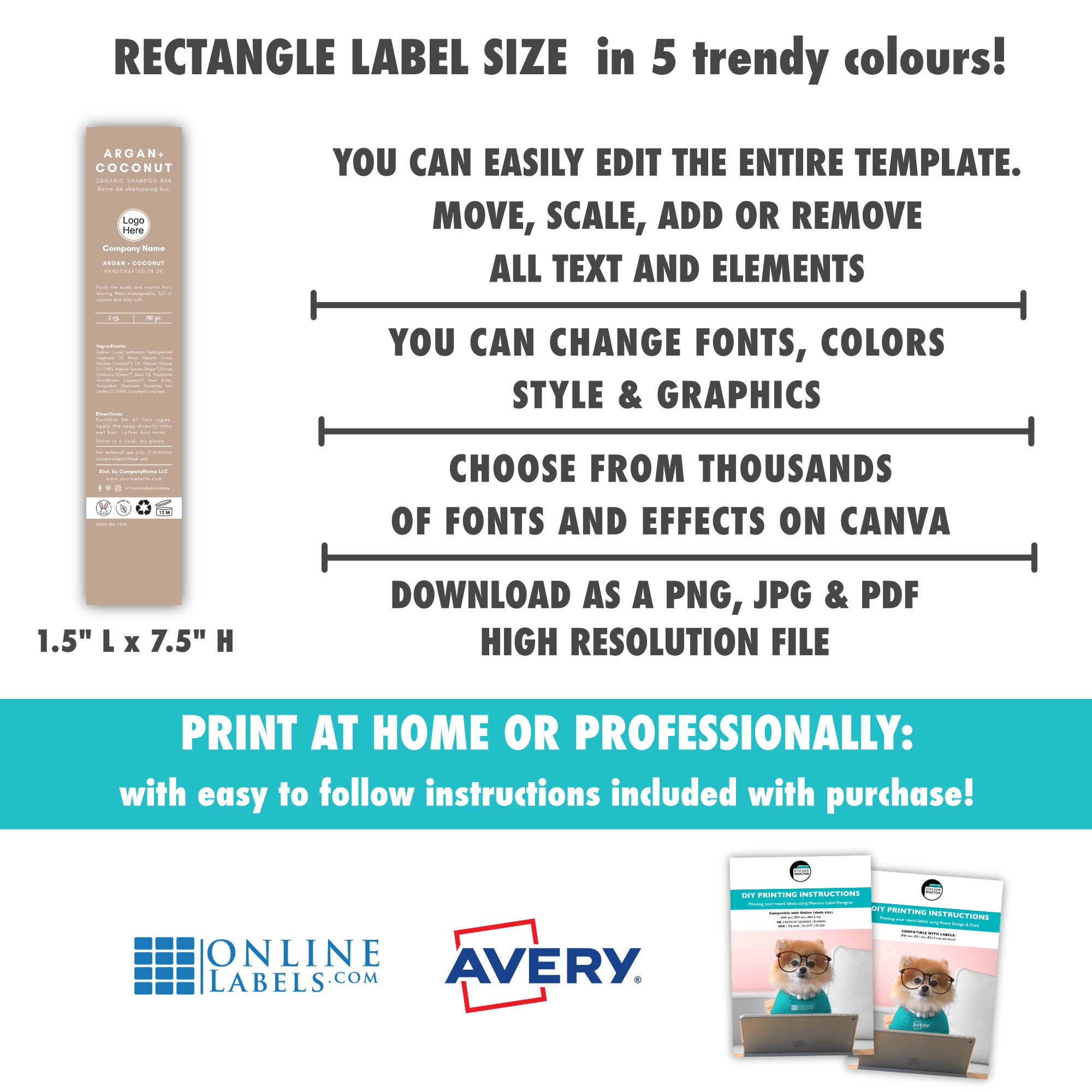 Editable and Printable Custom Bar Soap Label Template DIY - Etsy
