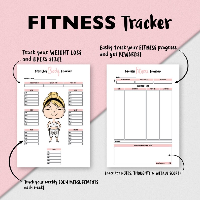 Weight Loss Tracker A4 & A5 Digital Goodnotes Fitness Etsy