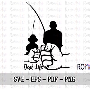 Download Fishing Buddies Svg Fathers Day Svg Dad And Daughter Fishing Etsy