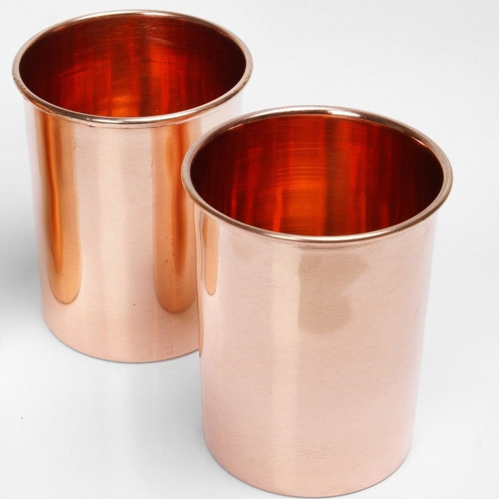 Plain Copper Tumbler & Water Glasses 250ML 8.45oz Immunity Etsy
