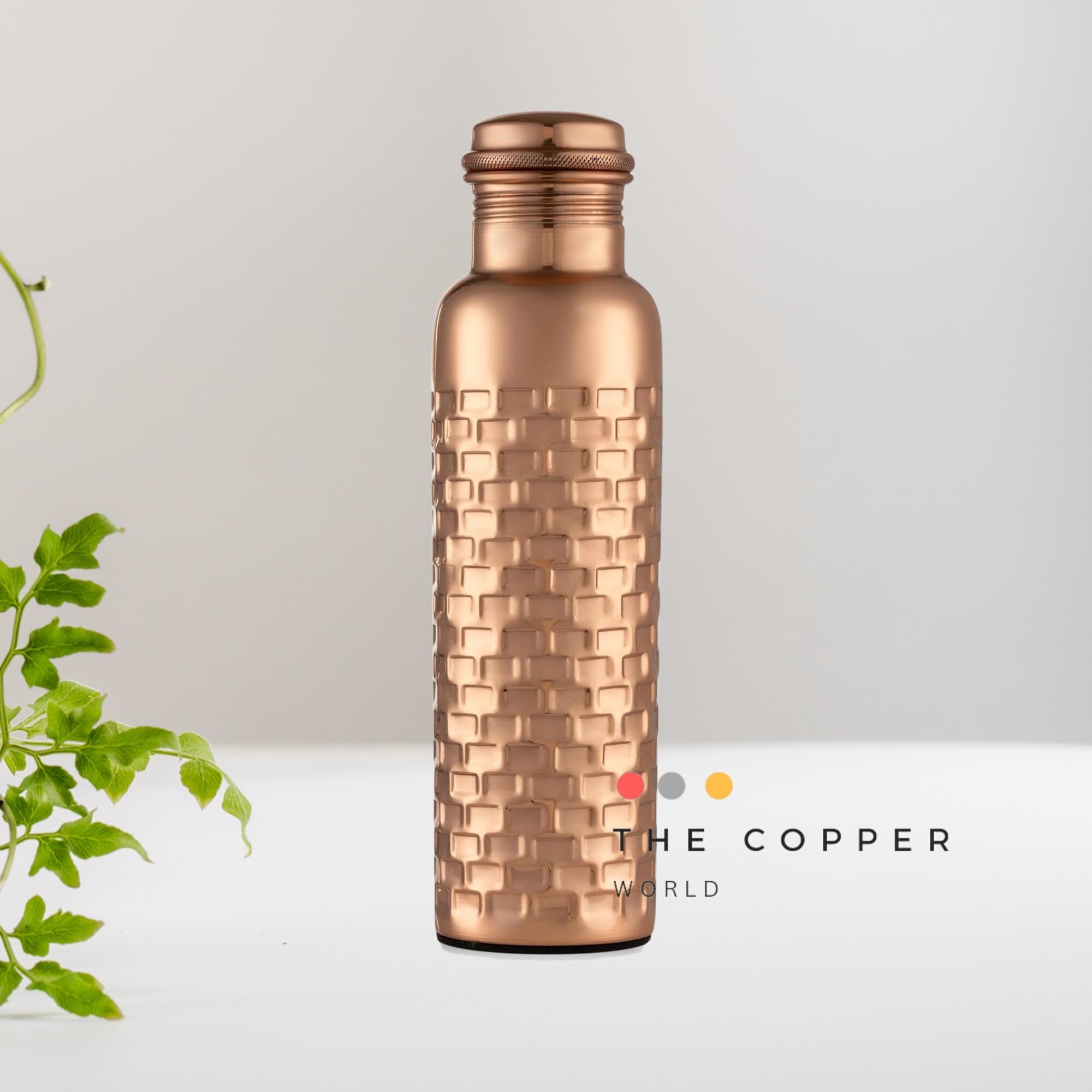 Pure Copper Water Bottle - 32 Oz - Durable Metal Bottles for