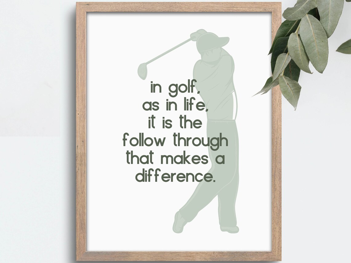 GOLF QUOTE PRINT in Golf as in Life Inspirational Quote Quote Printable