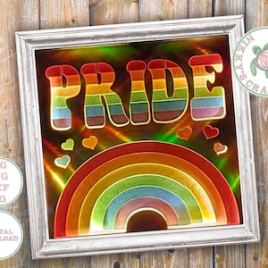 Rainbow Pride, 3D shadow box svg, modèle de boîte à lumière, cadeau LGBTQ, fichier de téléchargement Cricut, utilisation commerciale incluse
