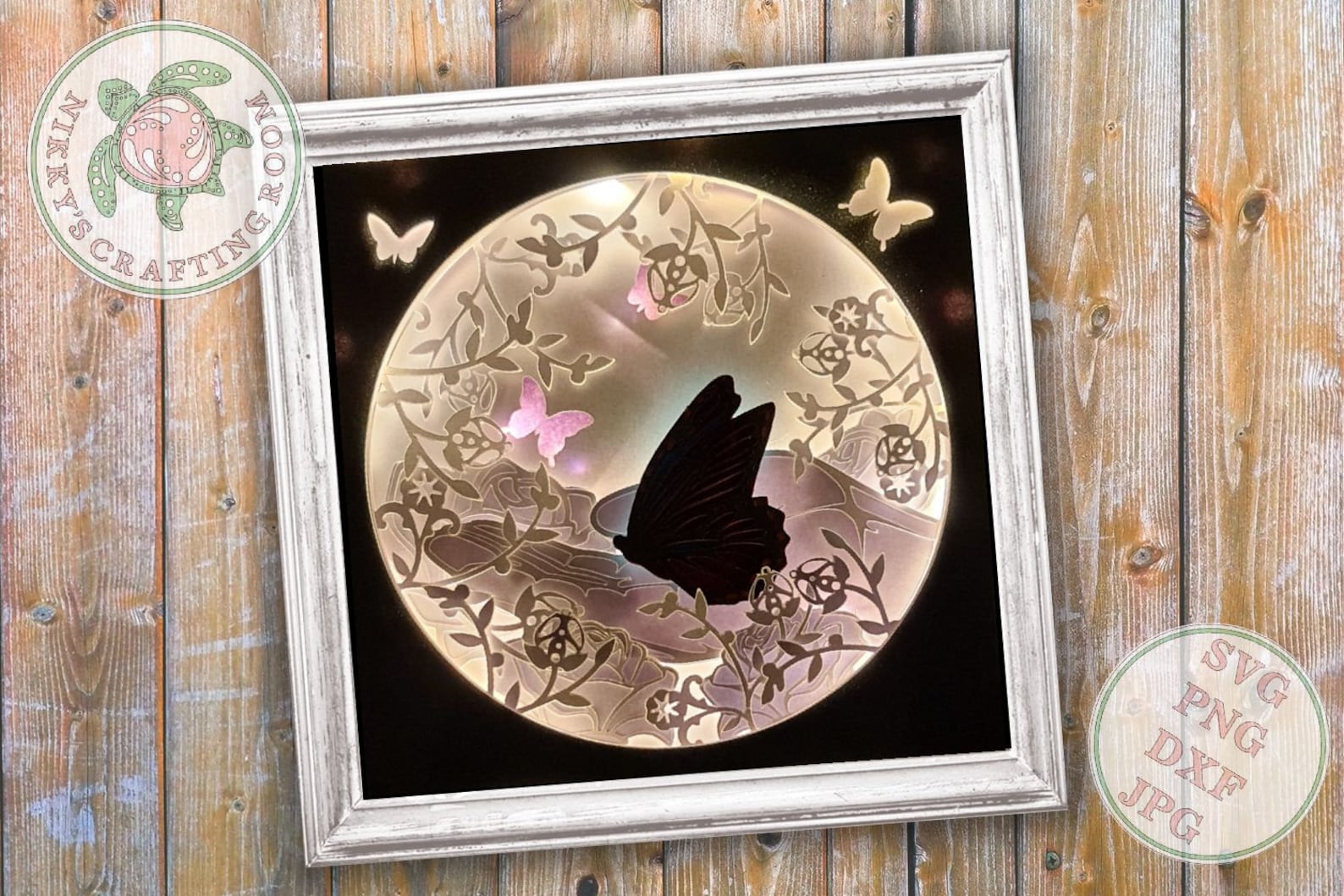 Butterfly 3D Shadow Box svg Light Box TemplateDigital | Etsy