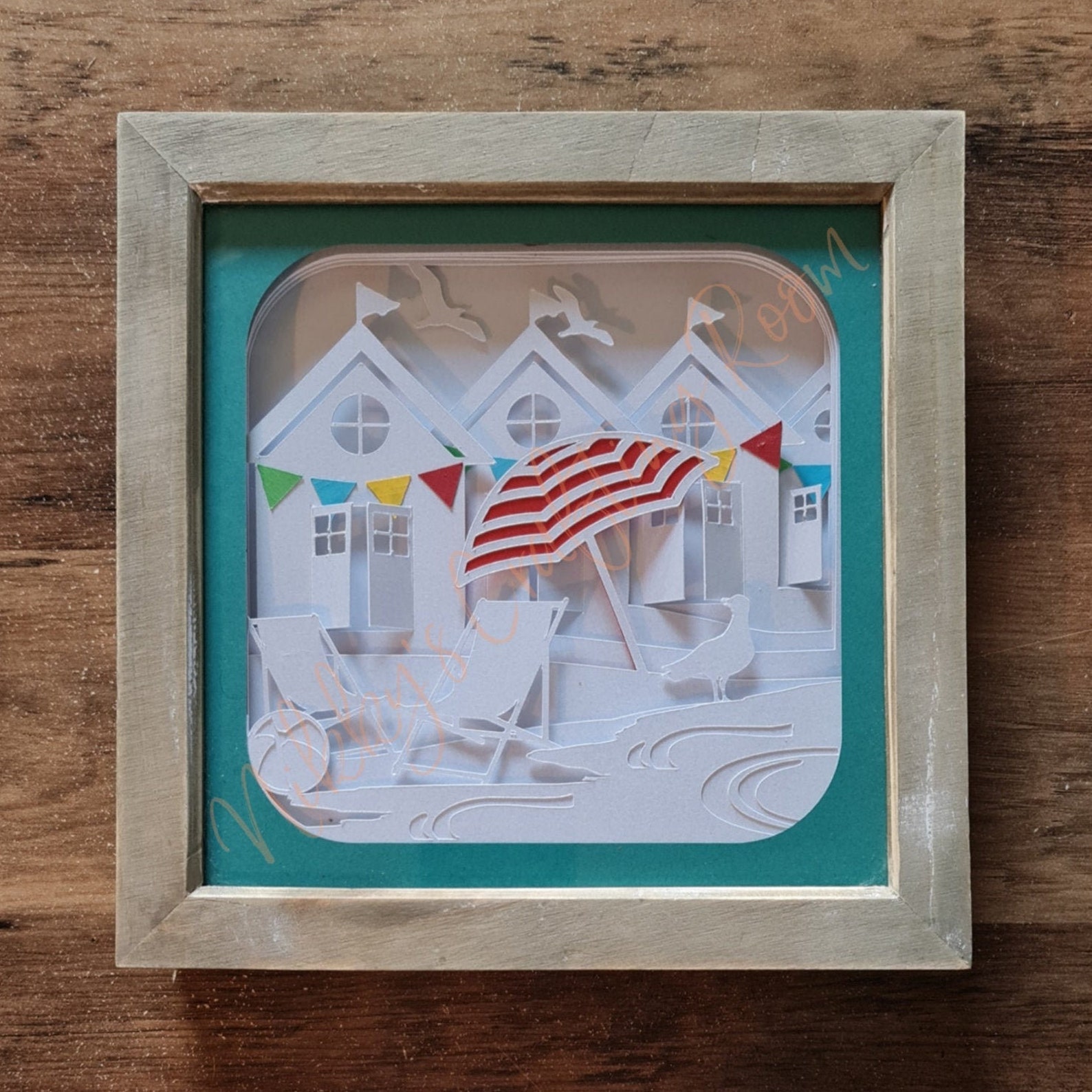 Beach Hut 3d Shadow Box Svg Digital Downloadlight Box | Etsy Canada