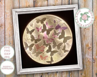 Butterfly,3D Shadow Box svg,Light box template,Digital,Cricut cut file,gift for her,Mothers day gift,DIY paper cut,png,dxf,Commercial use