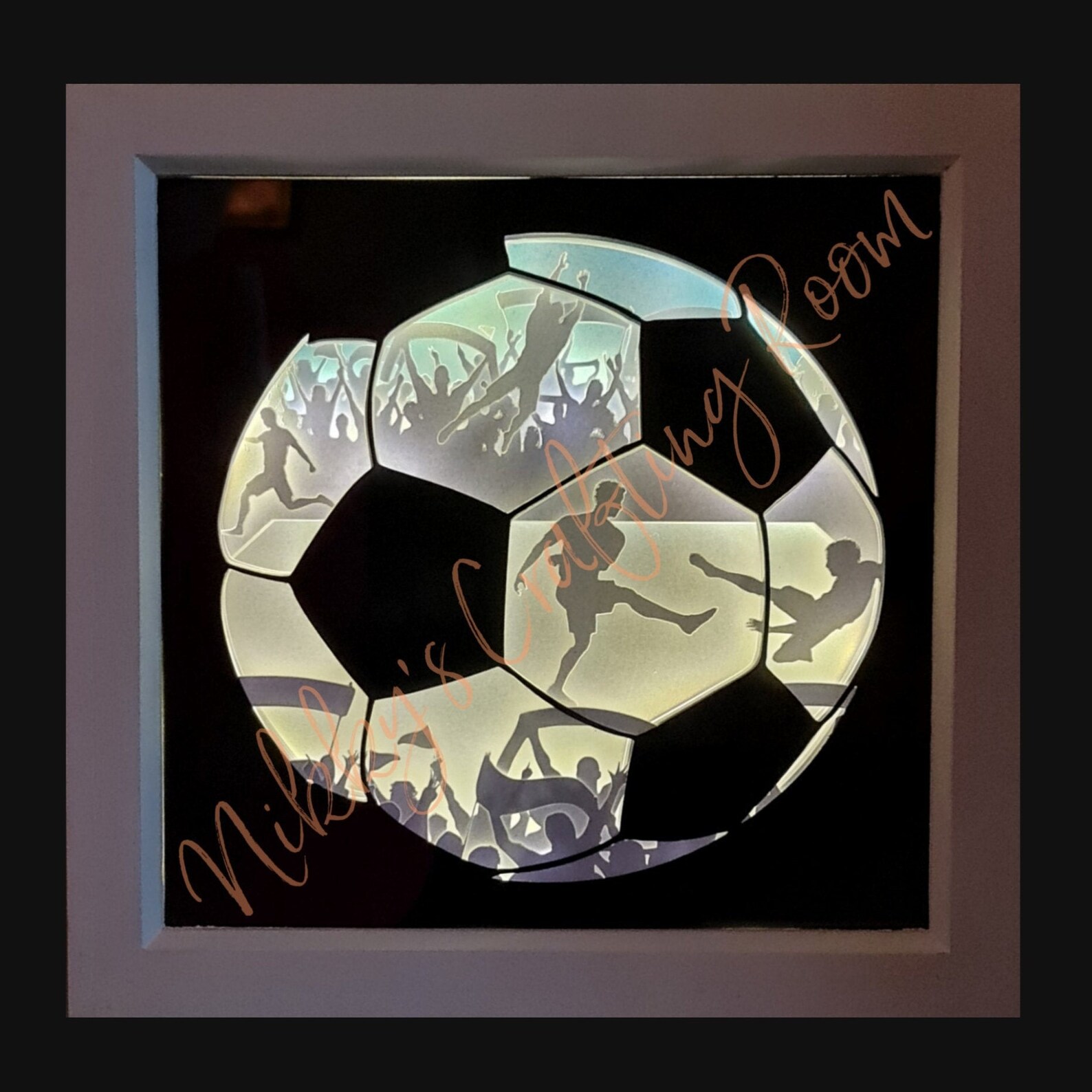 Football Soccer 3D Shadow Box Svglight Box Template Etsy