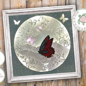 Butterfly 3D Shadow Box svg, Light Box Template, Digitale Download, Cricut, DIY papier knippen, Verjaardagscadeau, Memorial gift, png dxf, Commercieel gebruik