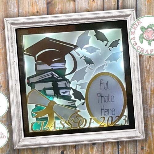 Layered Graduation Shadow Box Template 3D Light Box Svg Etsy