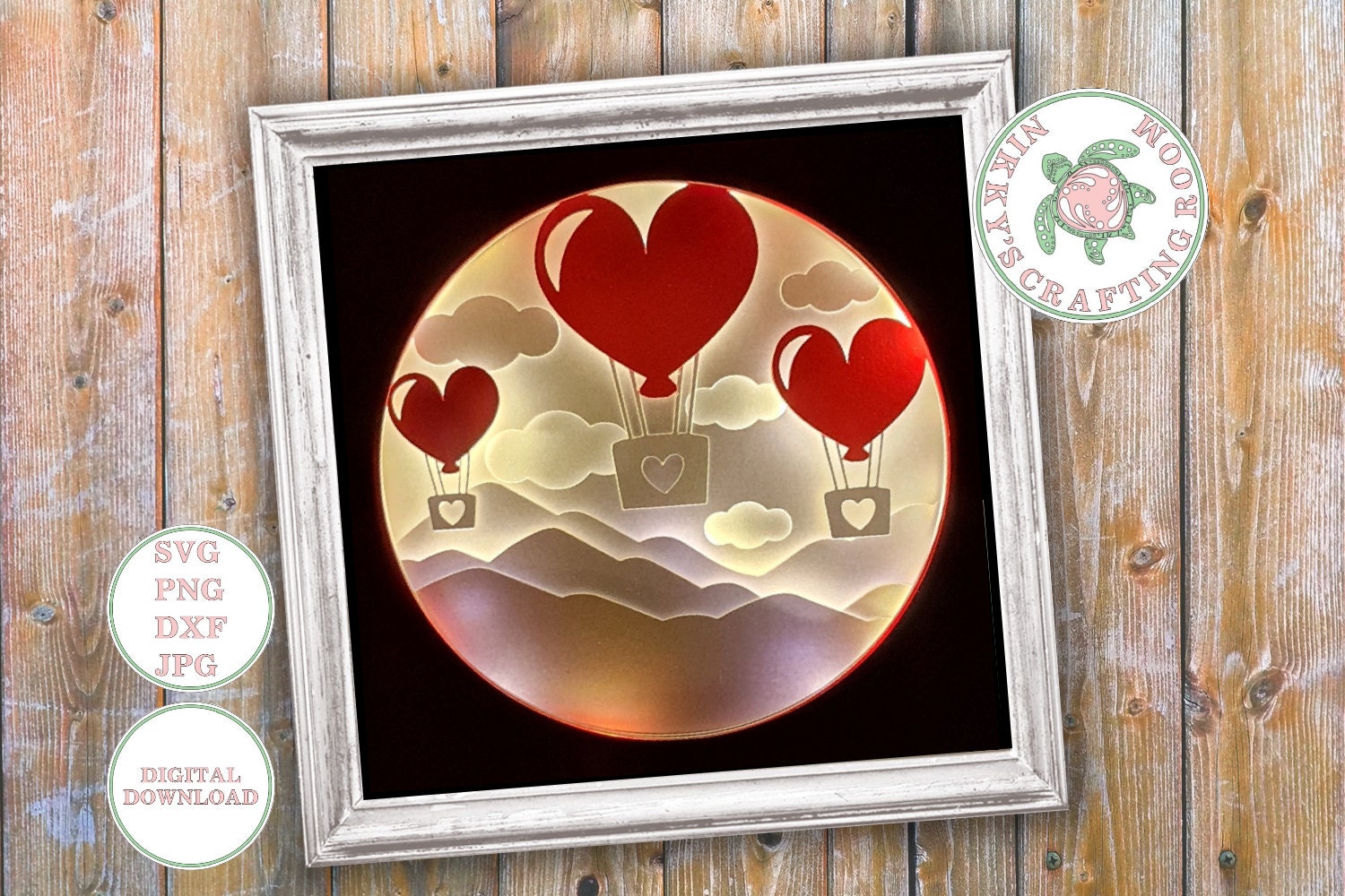 Love Shadow Box SVG Bundle of 4 Designs, 3D Lightbox Template (digital ...