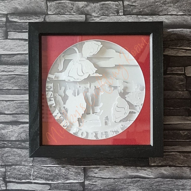 Commercial Use Digital Download Files Poppy Military Passing Out,png,dxf Cricut Army Remembrance 3D Shadow Box svg,Light Box Template