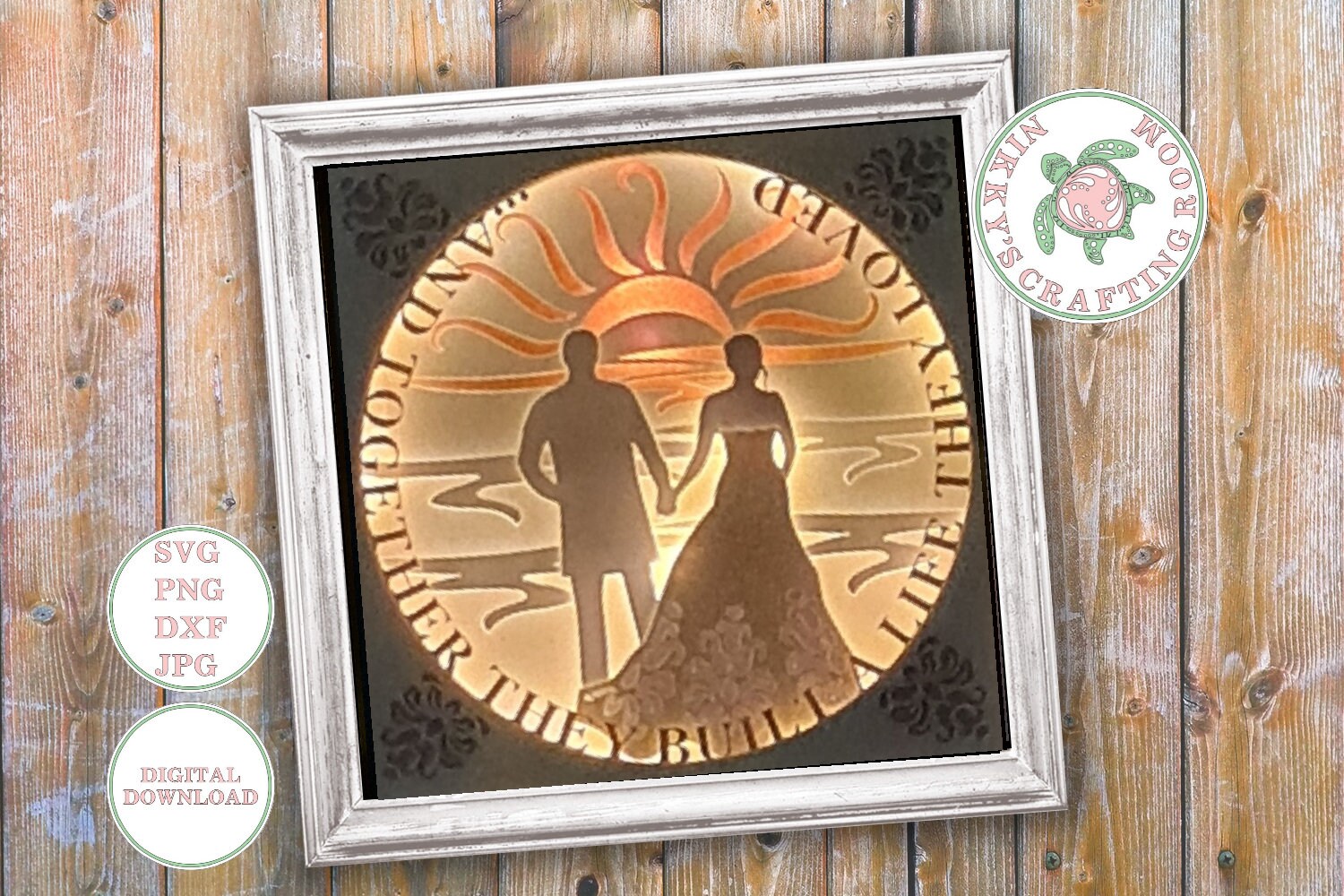Beach Wedding3d Shadow Box SVG Light Box Template DIY Paper - Etsy