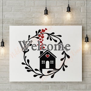 Benvenuto casa segno SVG, Nuovo regalo di casa, download digitale, file cricut cut, uso commerciale incluso