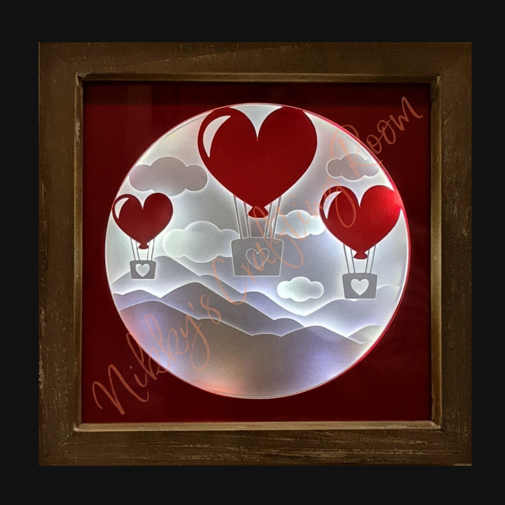 Valentines Love 3D Shadow Box Svg, Light Box Template, Digital Download ...