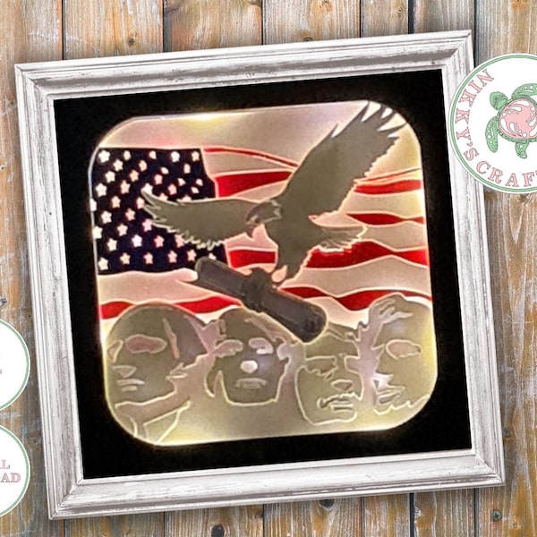 July 4th,Independence day,American flag,3d shadow box svg,light box template,cricut,home decor,family gift,USA holiday,gift for him