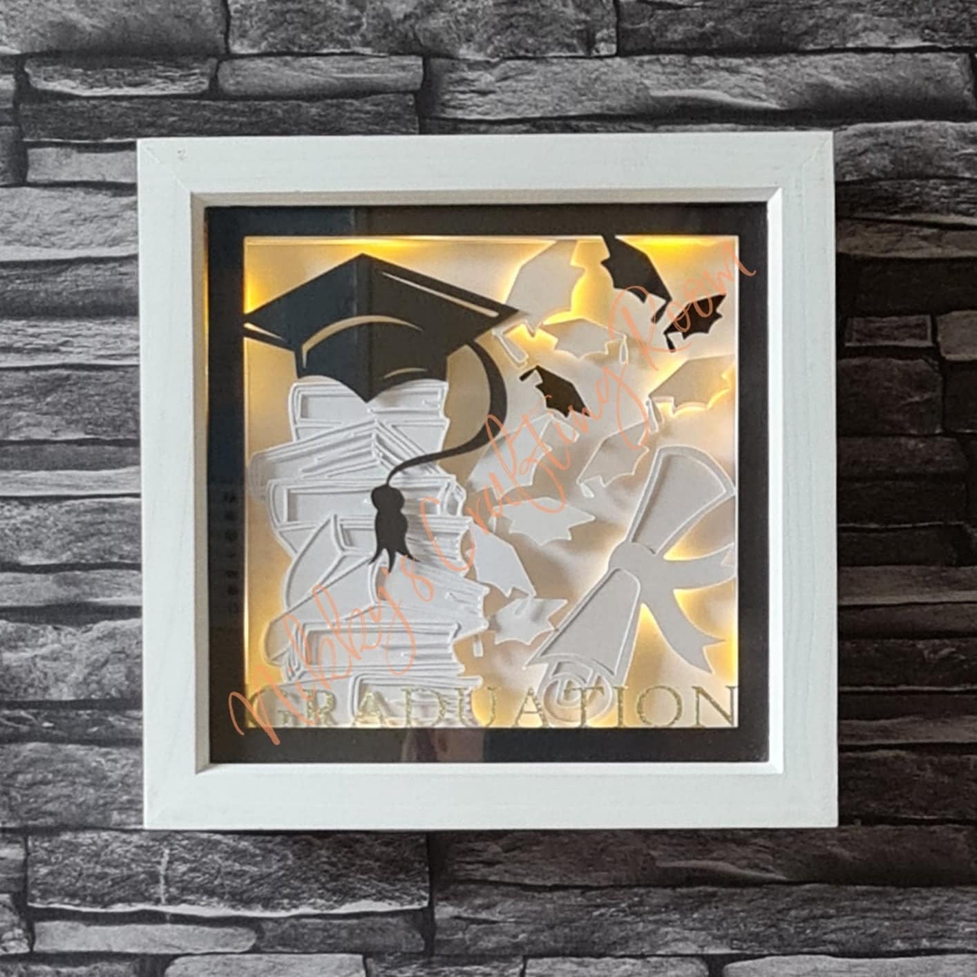 Graduation 3D Shadow Box Svglight Box Templatedigital Etsy UK