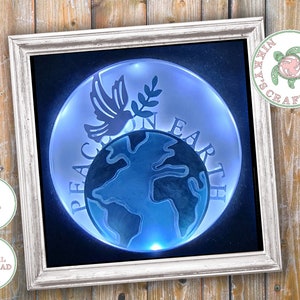 Peace On Earth,3D Shadow Box svg,Light Box Template,Digital Download,Cricut,Silhouette,Christmas decor,png dxf jpg,Commercial Use