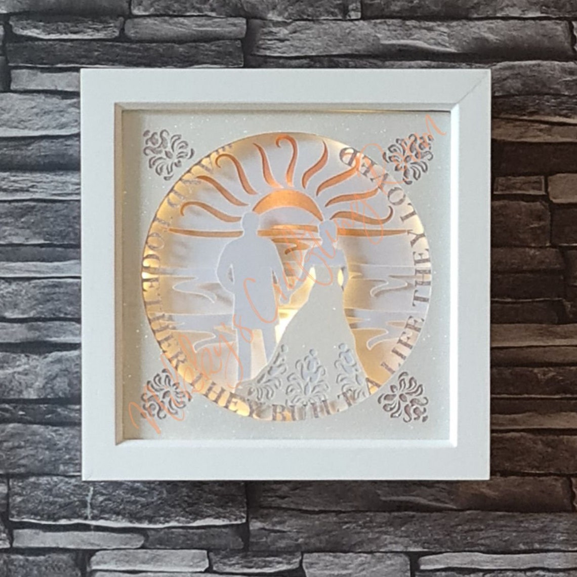 Sunset Wedding 3D Shadow Box svg Light Box TemplateDigital | Etsy