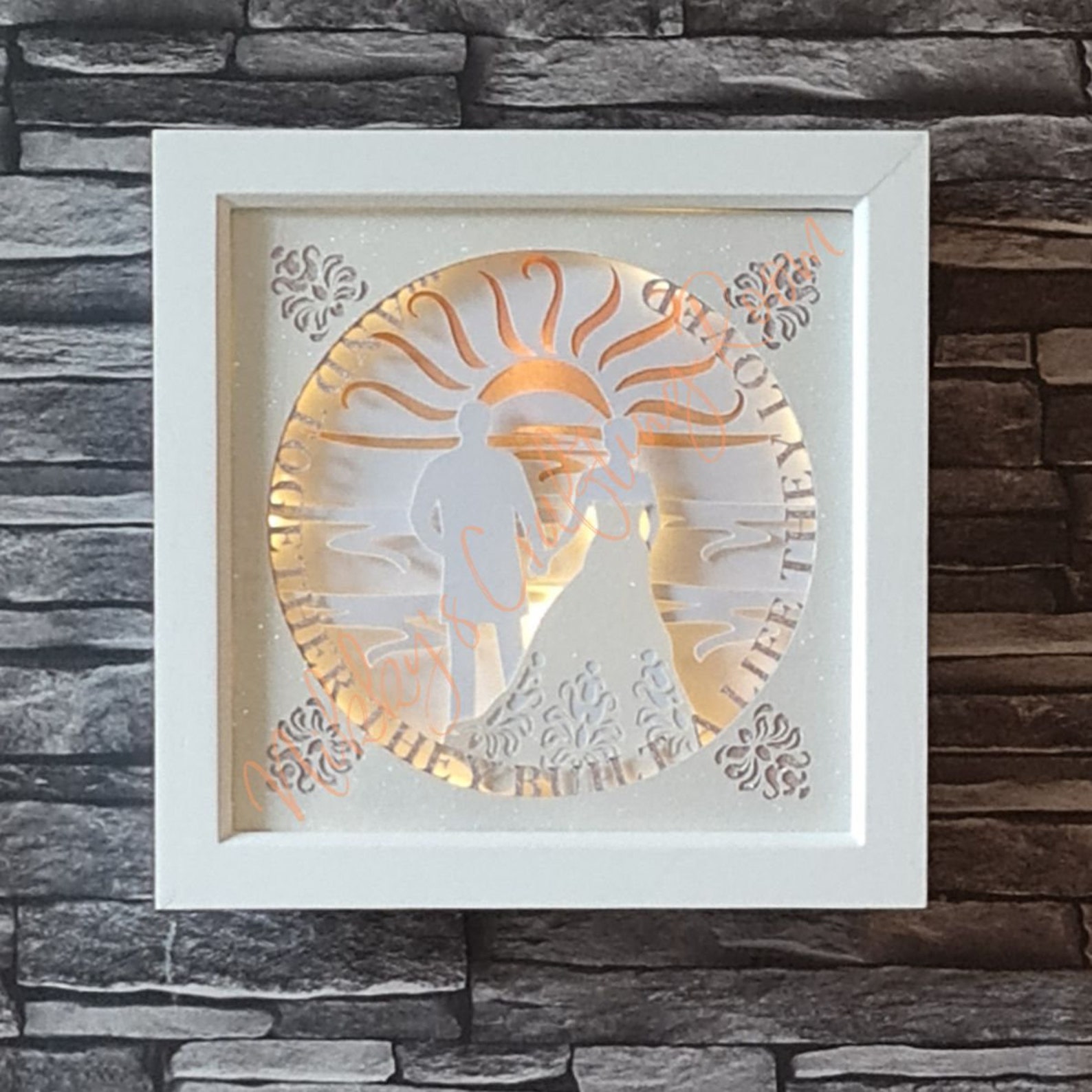 Sunset Wedding 3D Shadow Box svgLight Box TemplateDigital | Etsy