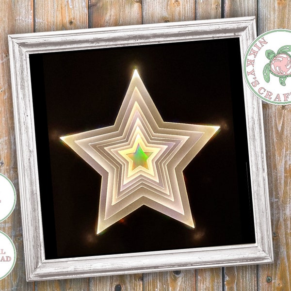 Infinity Star 3D Shadow Box svg, Light Box Template, Cricut, Silhouette digital download, Baby shower gift, Nursery decoration, Nightlight Infinity Star 3D Shadow Box svg, Light Box Template, Cricut, Silhouette digital download, Baby shower gift, Nursery decoration, Nightlight