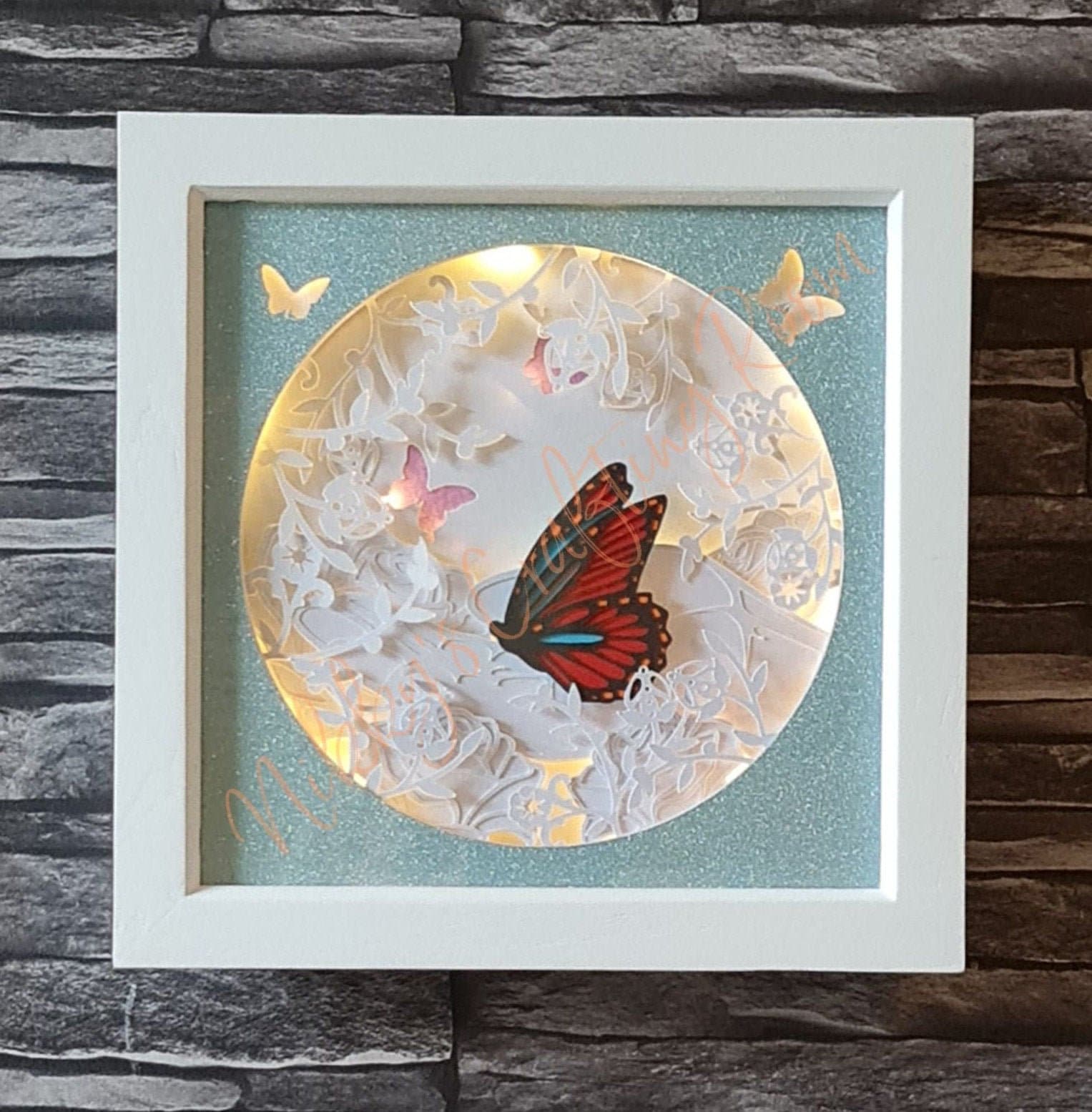 Butterfly 3D Shadow Box svgLight Box TemplateDigital | Etsy