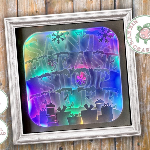 Santa please stop here,3D Shadow Box svg,Light Box Template,Digital,DIY paper cutCricut,Christmas eve,papercut,png dxf jpg,Commercial Use Santa please stop here,3D Shadow Box svg,Light Box Template,Digital,DIY paper cutCricut,Christmas eve,papercut,png dxf jpg,Commercial Use