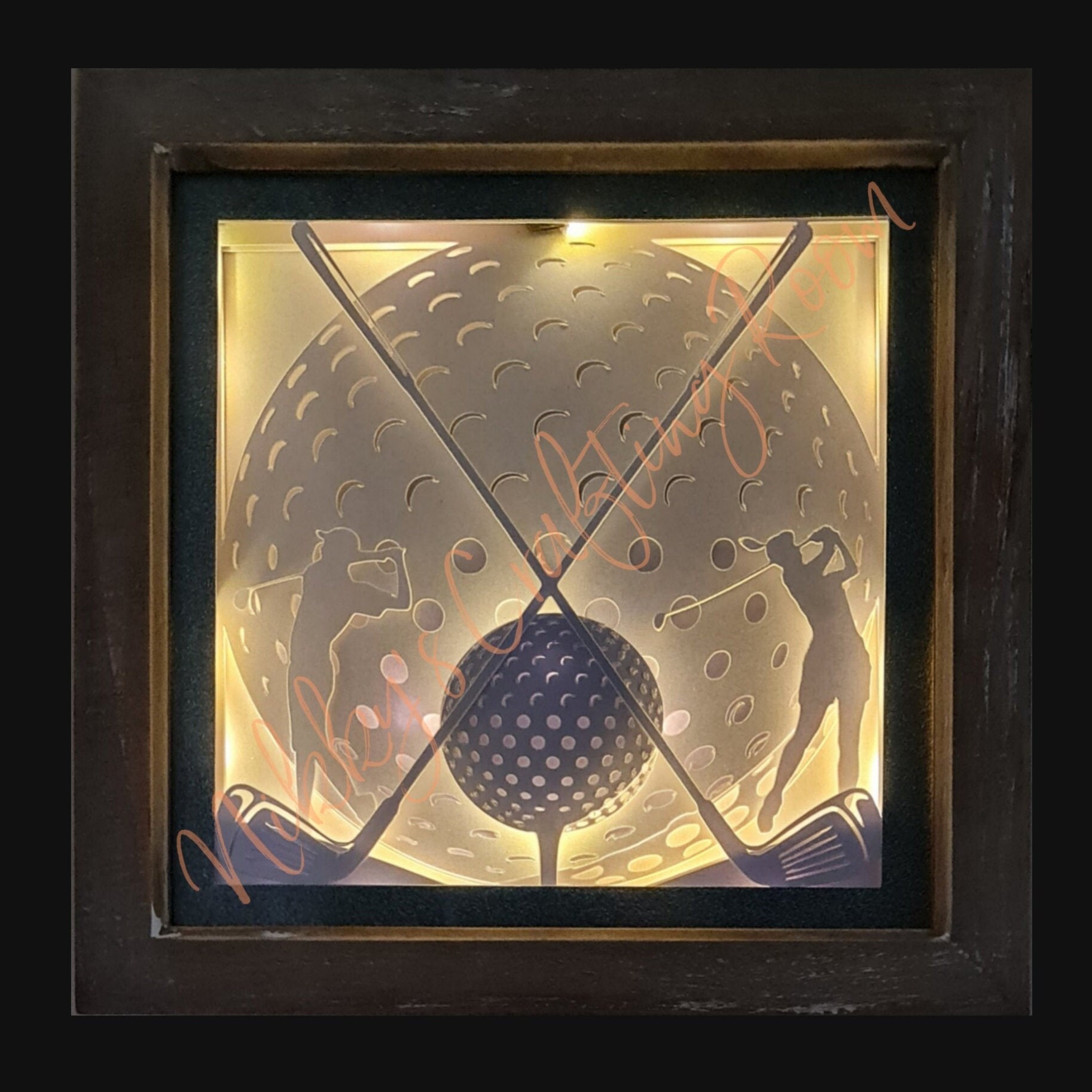 Golf 3d Shadow Box Svg Light Box Template Digital Cricut Etsy India