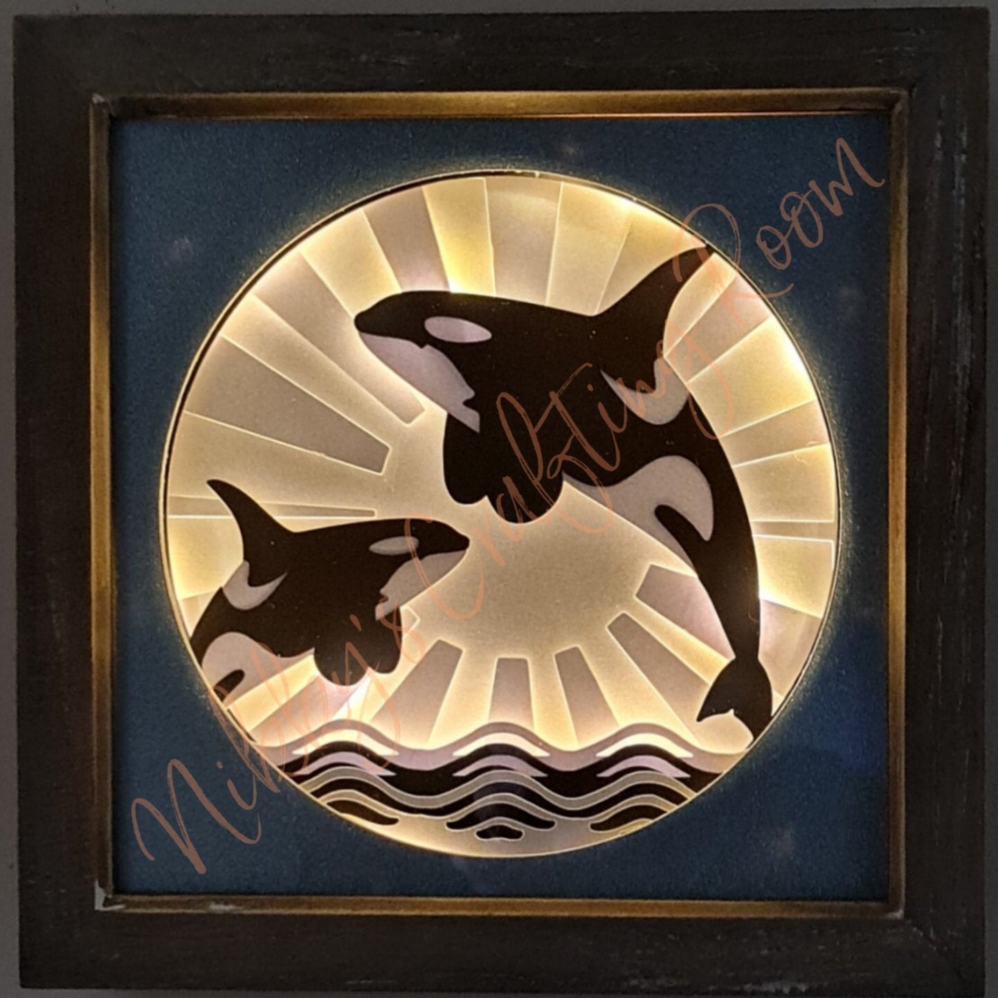 Orca Whale 3D Shadow Box Svg, Light Box Template, Digital Download for ...