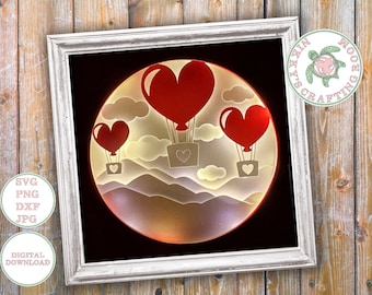 Valentines love 3D shadow box svg, light box template, Digital download for Cricut, Wedding gift, Valentines day,Commercial use