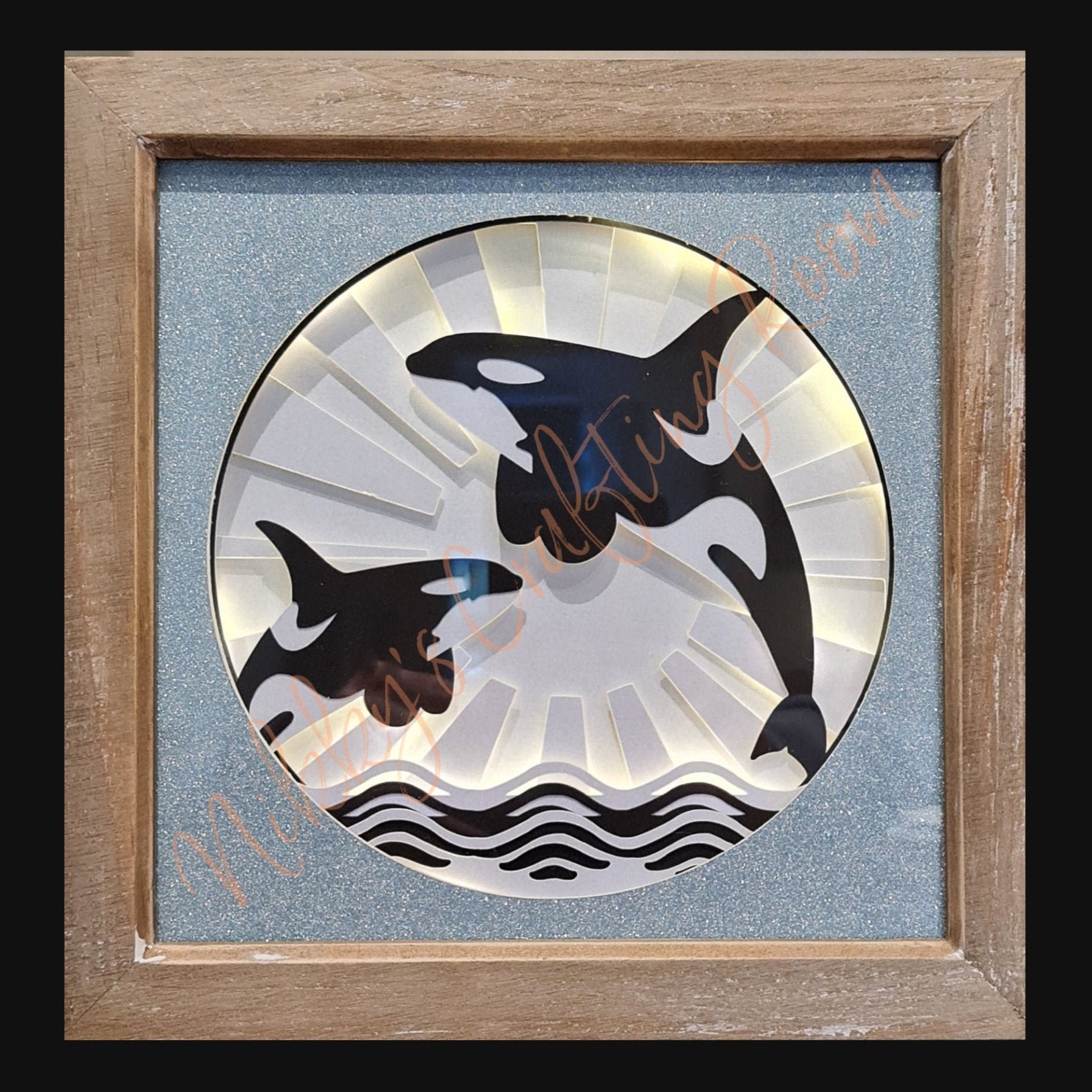 Orca Whale 3D Shadow Box Svg, Light Box Template, Digital Download for ...