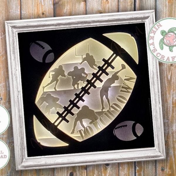 American Football 3D Shadow Box svg,light box template,USA, fathers day gift,Digital,Cricut,Silhouette, Sports fan,man cave,Commercial use American Football 3D Shadow Box svg,light box template,USA, fathers day gift,Digital,Cricut,Silhouette, Sports fan,man cave,Commercial use