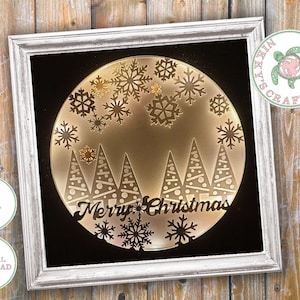 Snowflake 3D Shadow Box svg,Light Box Template,DIY paper cut,Digital,Cricut file,png dxf jpg,Family gift,Christmas decor,Commercial use