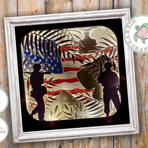 Vietnam memorial 3d shadow box svg, cricut digital download, cut file, Patriotic stars and stripes American flag