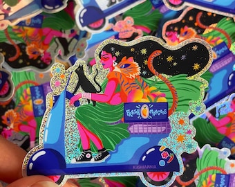 Glitter Mango Lieferung Glossy Sticker