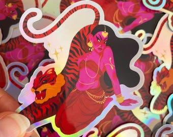 Holografischer Jasmin + Raja Glossy Sticker