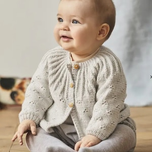 Baby lambswool cardigan, choice of colors, baby vest, baby wool cardigan, hand knitted