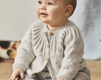 Gilet bébé en laine lambswool, coloris au choix, brassière bébé, cardigan bébé laine, tricoté à la main