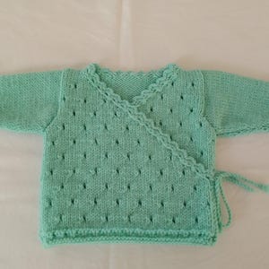 3-month-old wool baby vest, baby vest, wool baby cardigan, hand-knitted