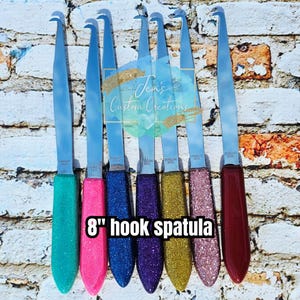 Custom pharmacy spatula, pill counting, cake decorating, glittered spatula, pharmacy tech supplies, pharmacy technician gifts, Rx grad gift image 3