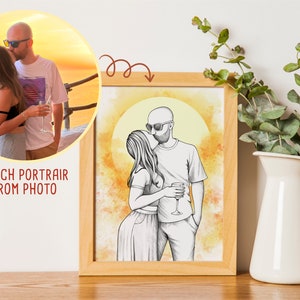Custom Sketch Portrait From Photo- TWO CHARACTERS