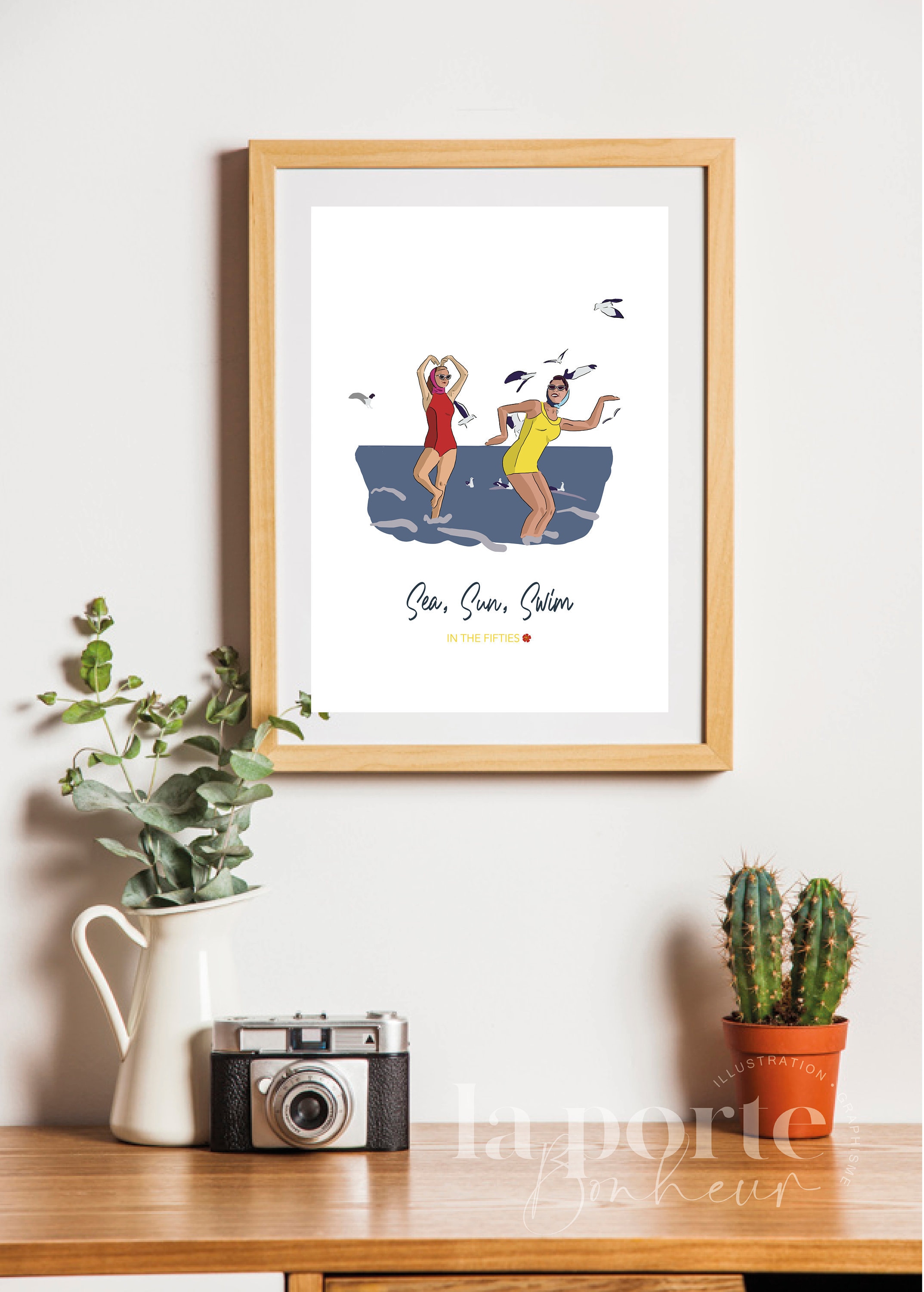 Affiche Poster Décoration Murale Papier Style Croquis 1950S 1960S Vintage Rétro Minimaliste Années 5