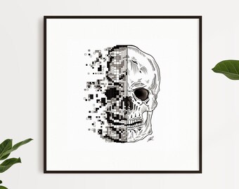 Pixellated Skull
