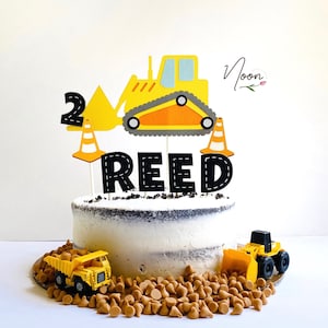 Bulldozer Cake Topper, Construction Cake Toppers, Personalized Cake Topper, Construction Vehicles, Construction Birthday Themed Party