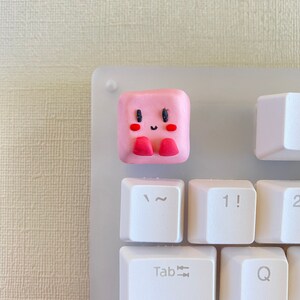 Pink Blob Kirb Kawaii Key Cap | Keebs | Cute Keycaps | Clay Keycaps | OEM Keycaps
