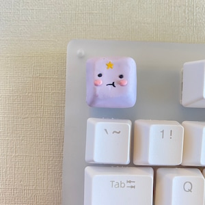 Adventurous Purple Floating Princess Kawaii Key Cap | Keebs | Cute Keycaps | Clay Keycaps | OEM Keycaps