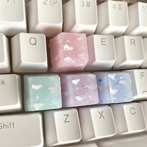 Dreamy Pastel Clouds Artisan Kawaii Key Cap | Keebs | Cute Keycaps | Resin Keycaps | OEM Keycaps | RGB Keycaps Kawaii Aesthetic