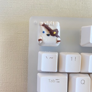 Kitty Cat Hunter Rengaw Kawaii Key Cap | Keebs | Cute Keycaps | Clay Keycaps | OEM Keycaps